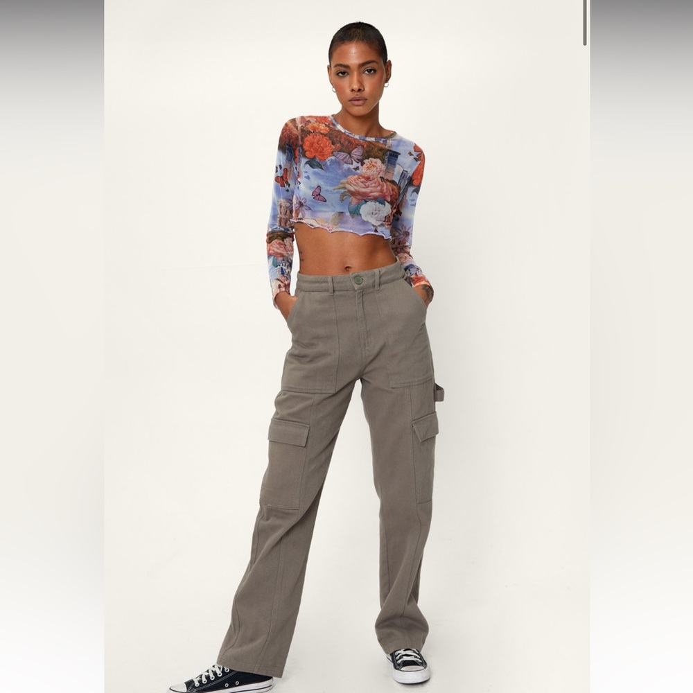 Twill Utility Straight Leg Cargo Pants